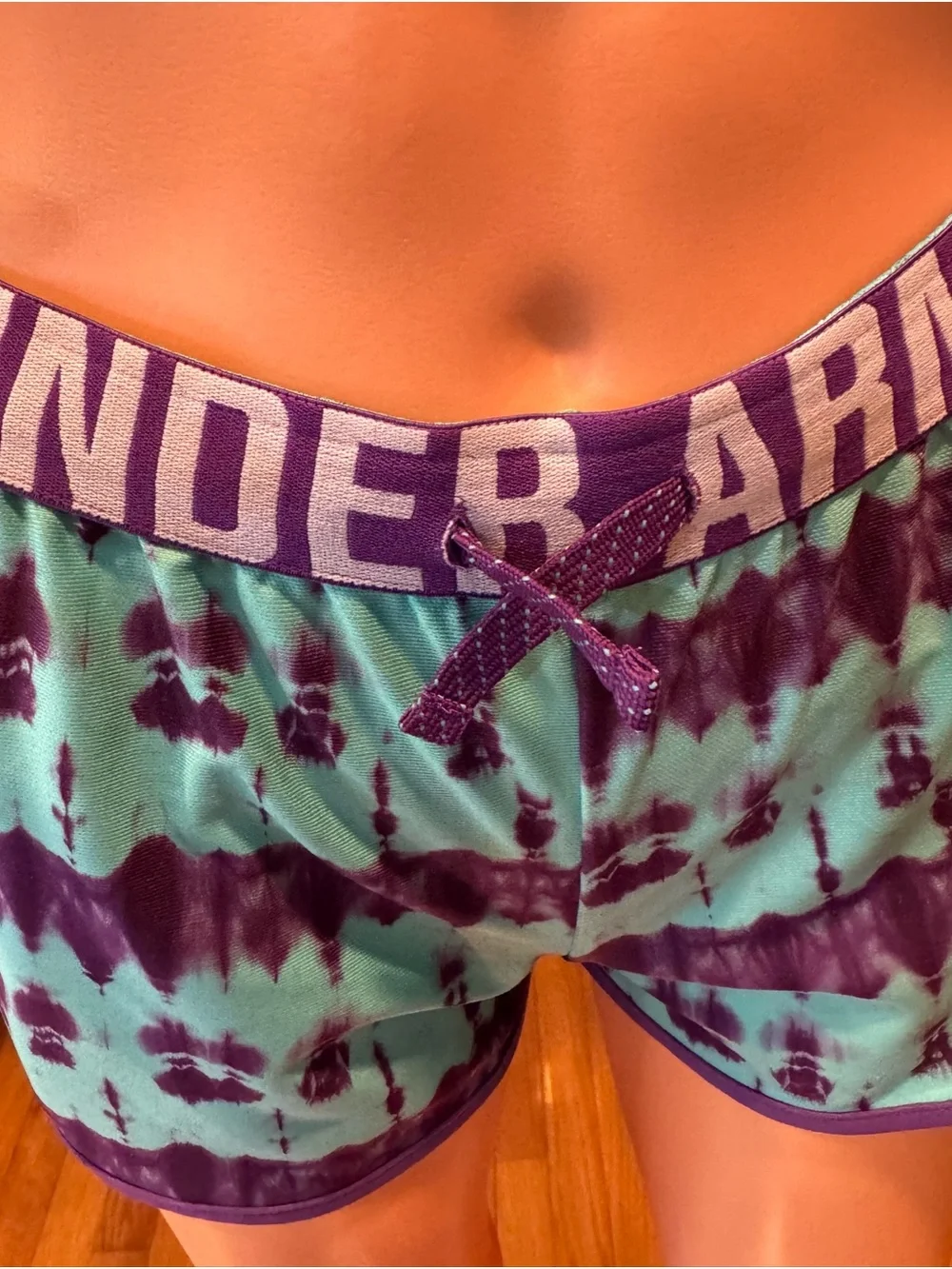 Under Armour Youth Teal & Purple Tie-Dye Lounge Shorts